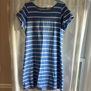 Hatley Blue and White Striped Dress XL EUC